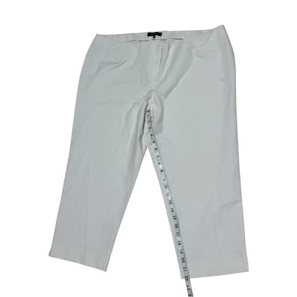 Lafayette 148 New York White Cropped Pants Plus Size 20W Stretch Trousers - Picture 5 of 11